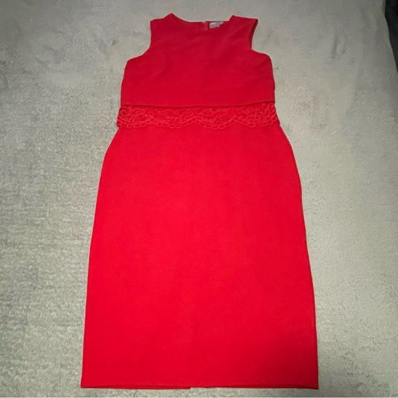 Asos midi sleeveless dress in red size 10 EUC - Picture 1 of 10